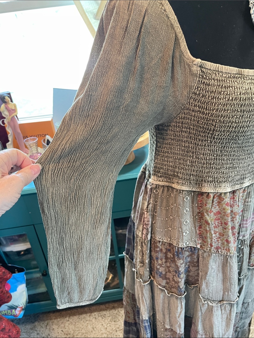Bohemian /. Boho /Hippie Patchwork Maxi Dress Young Threads - Picture 7 of 14